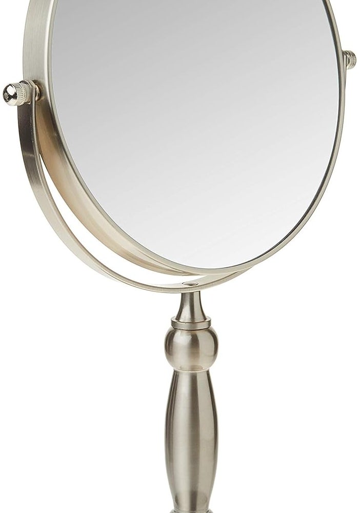 Upper Canada Floxite Dual-Sided Vanity Mirror with 1x and 15x Magnification in Brushed Nickel - Image 2